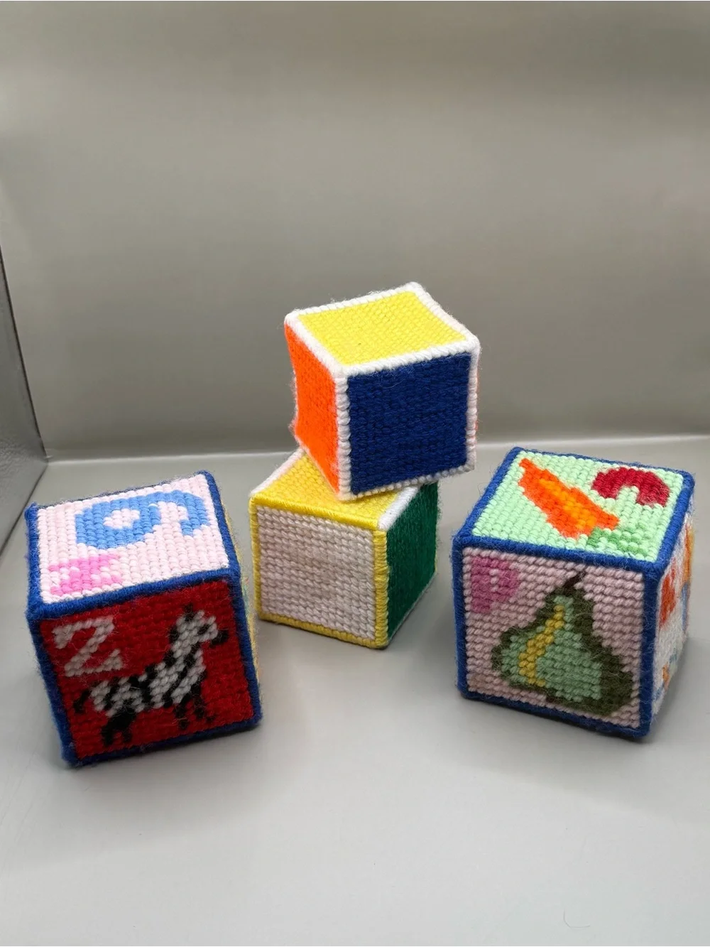 Needlepoint Children’s Block Toys Kids Room Decor Alphabet